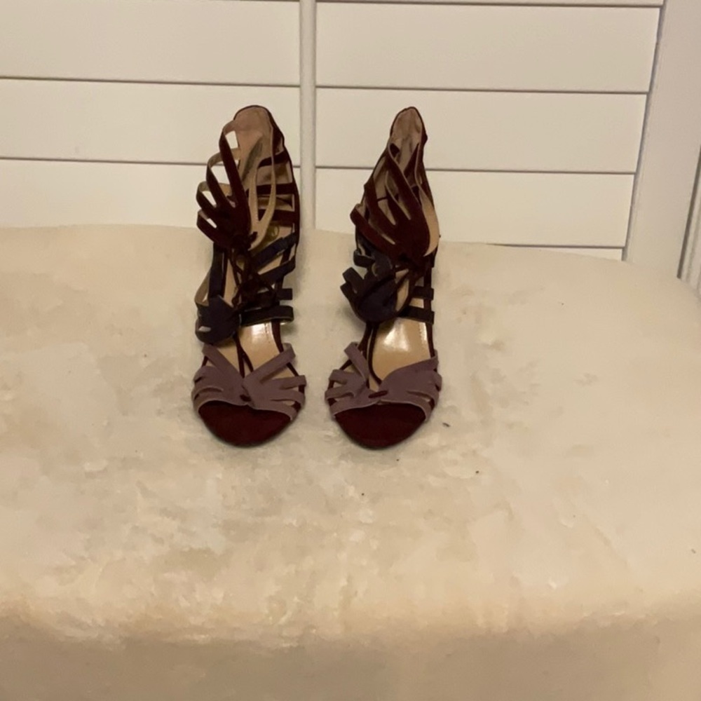 Charming Charlie Red and Pink Heels Strappy Elegant Design